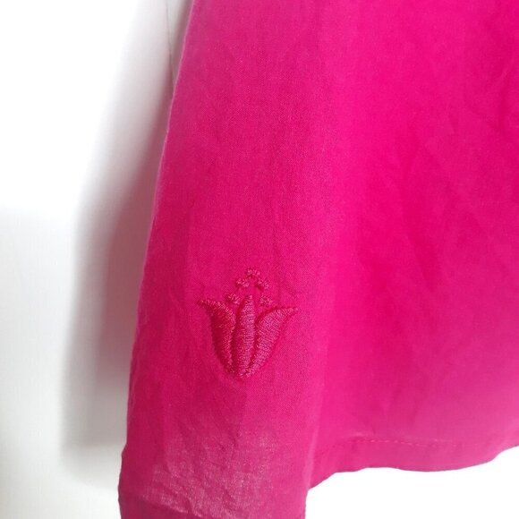 J.Marie Embroidered Floral Flutter Sleeve Top M Boho Coquette Cottagecore - Picture 2 of 8